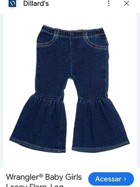 Wrangler Dark Blue Girls Denim Ruffle Flare Jeans